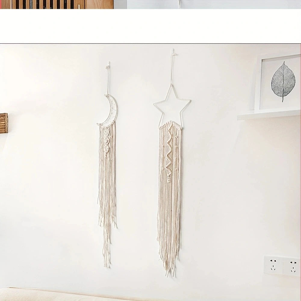 Star and Moon woven pendant home decor