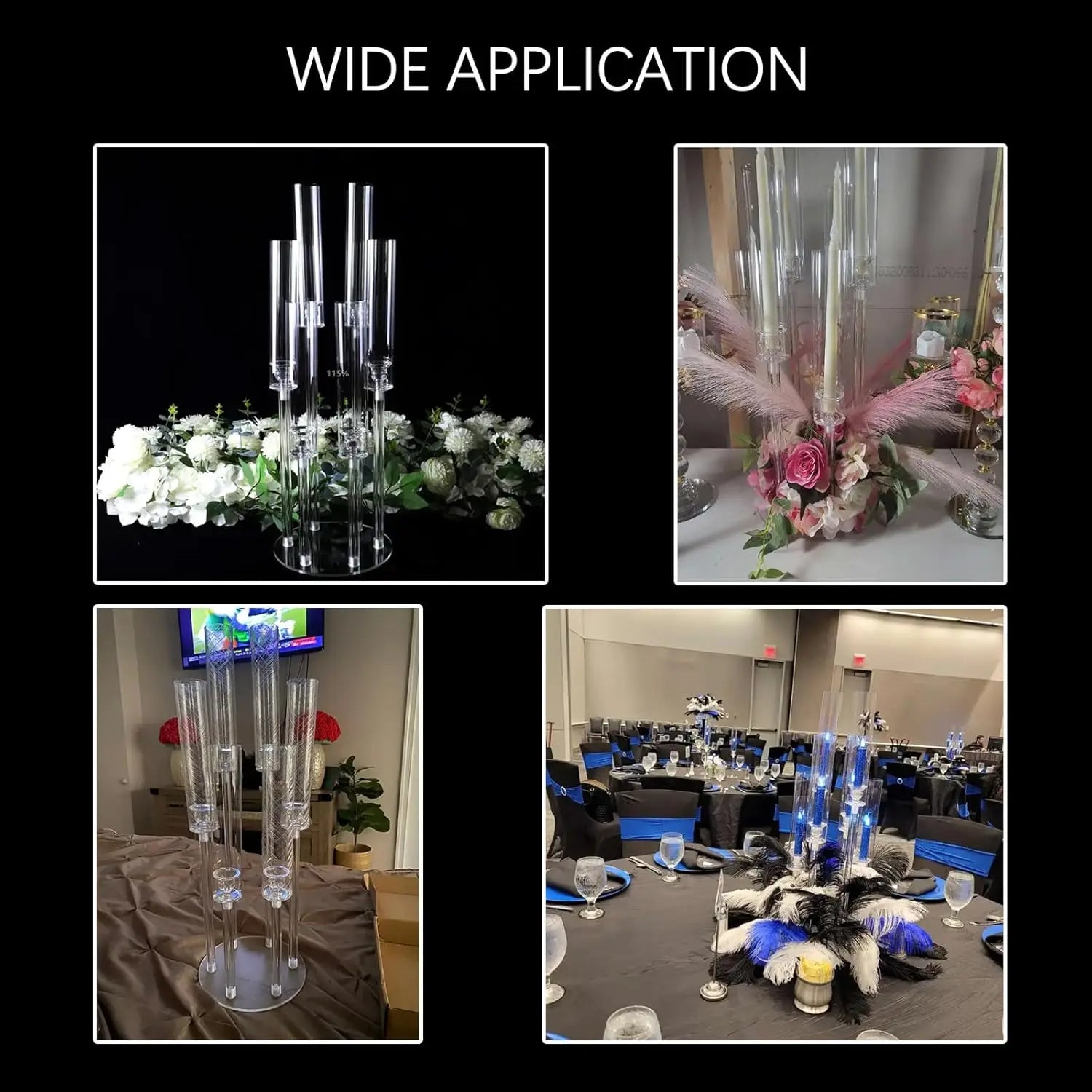 6 Arm Candelabras Centerpieces Candle Holder Clear