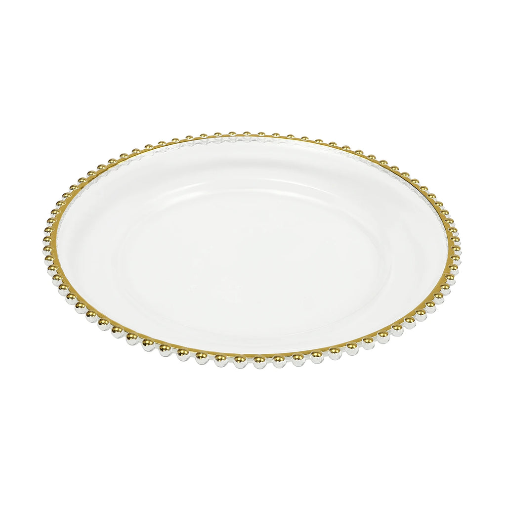 Luxury Gold Beaded Rim Charger Plates 25Pcs