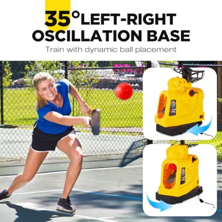 681TPCBH 4 in 1 Baseball Pickleball Tennis Cricket Toss Machine Auto Oscillation 4 Distance Gears Adjustable Stand Battery/AC/P
