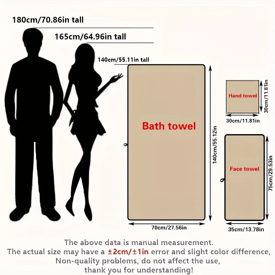 Cotton Bath Towel Set, Highly Absorbent & Quick Dry,