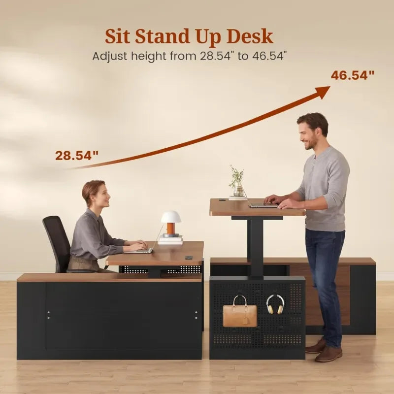 L Shaped Standing Desk Adjustable Height Electric Office Desk