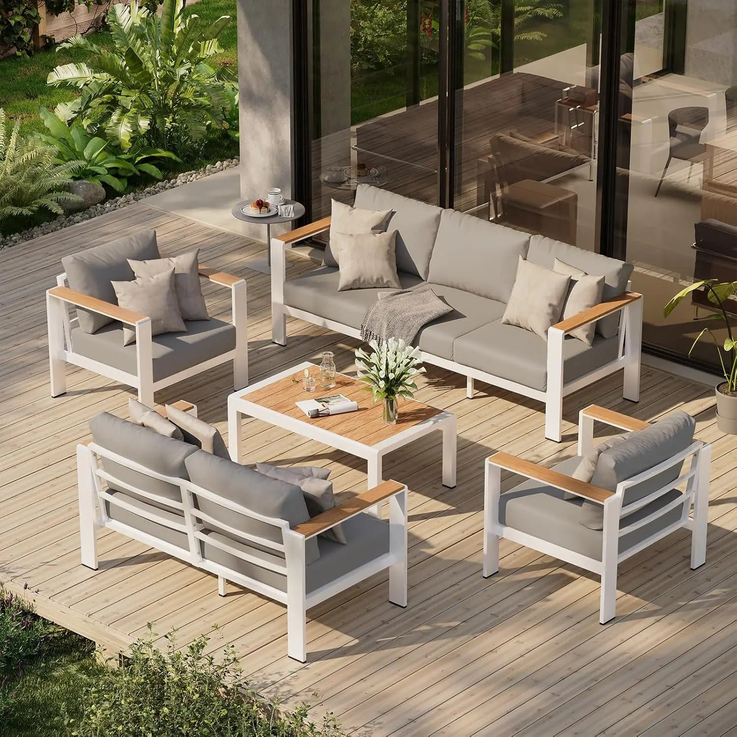 Aluminum Outdoor Furniture Set with Coffee Table