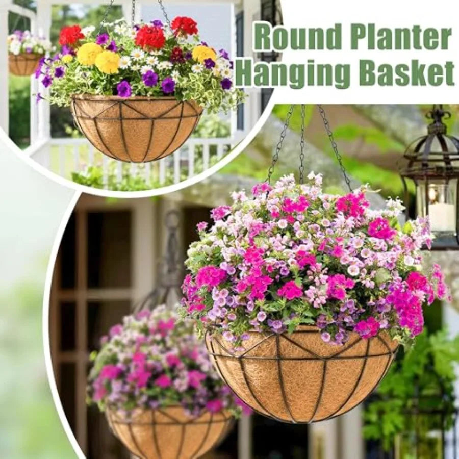 4 Pack Hanging Baskets for Plants Outdoor