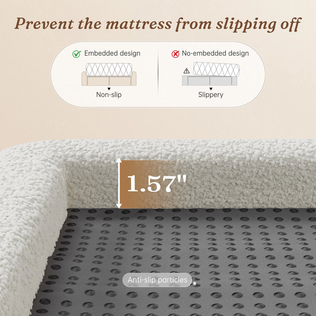 Cloud Bed Frame with 4-inch Thick Headboard Protection