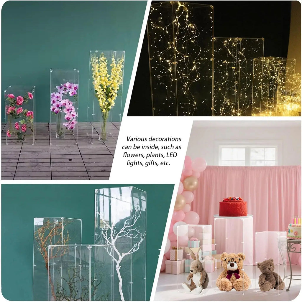 6PCS Acrylic Pedestal Stand for Display Clear Lucite