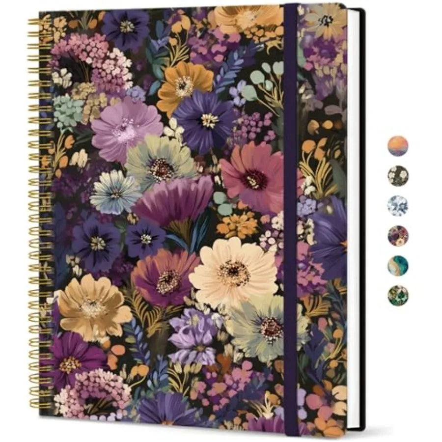 Large Spiral Lined Journal for Women, 8.5" x 11" Notebooks for Work Collge Ruled, A4 Aesthetic Cute Journaling Notebooks for Wr