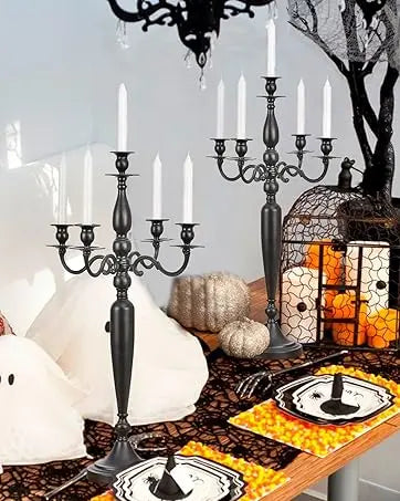 Black Candelabra Candle Holder for Table Centerpiece