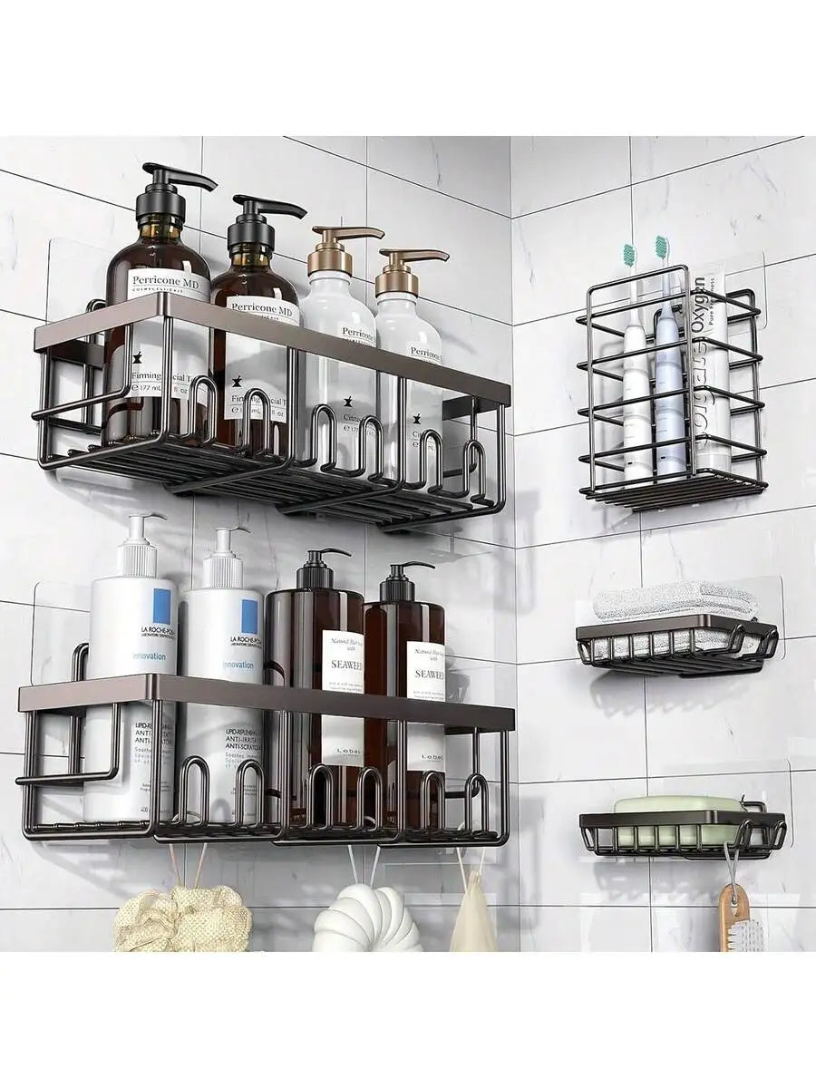Adhesive Shower Caddy 5 Pack, Rustproof Stainless Steel