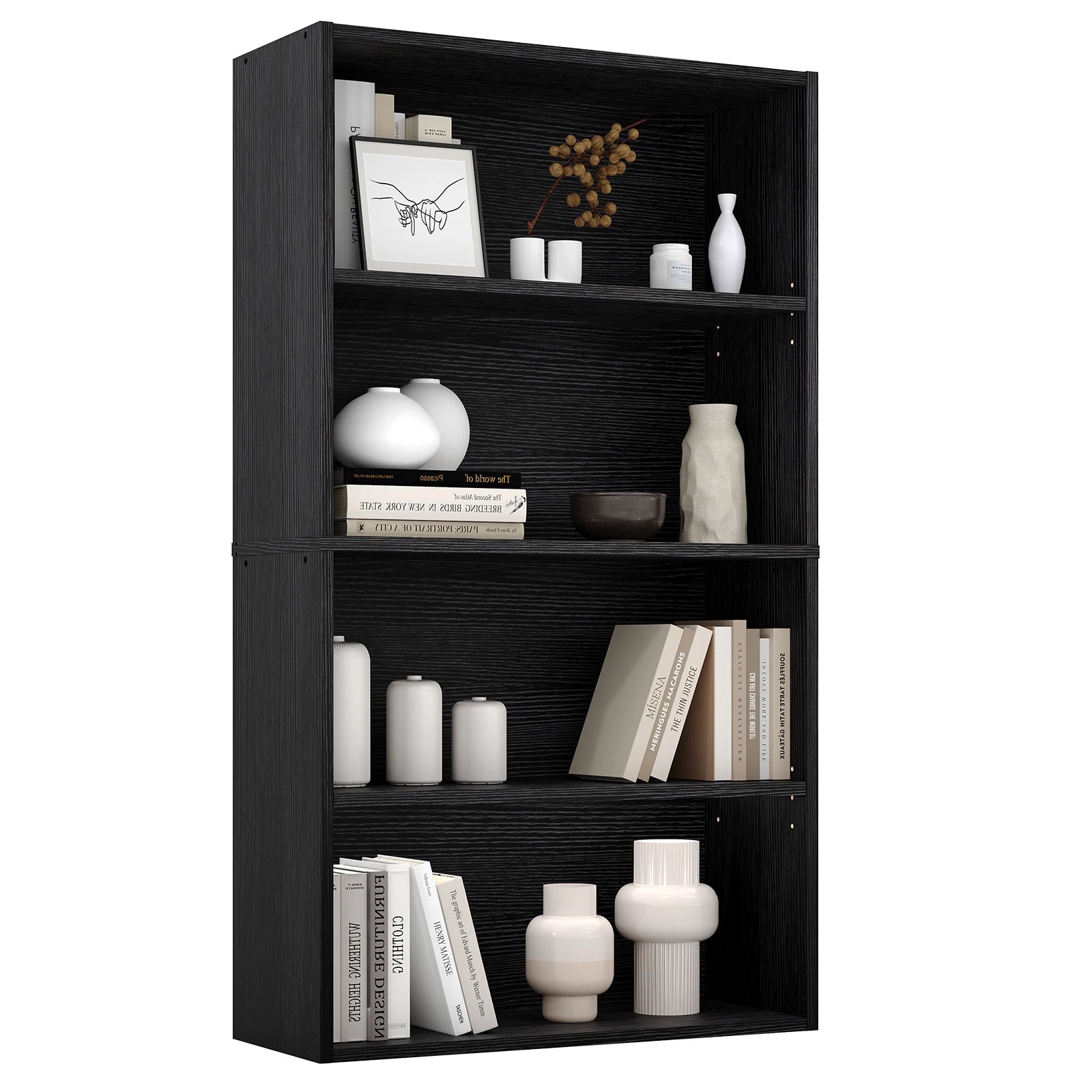 3-4 Tier Wooden Shelf Bookcase Tall Floor Standing