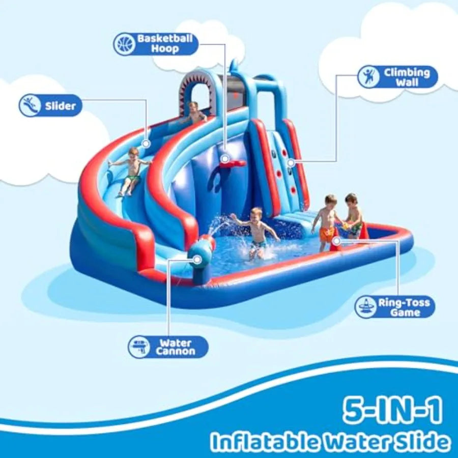 Backyard inflatable water slide for kids