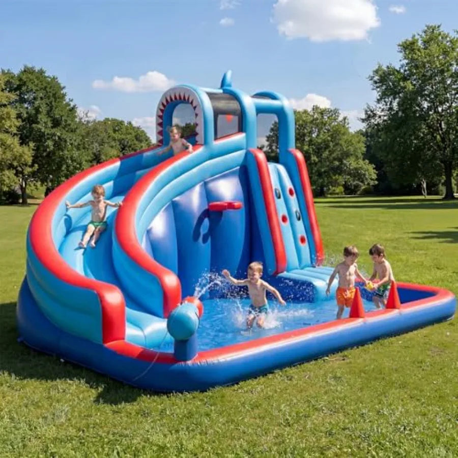 Backyard inflatable water slide for kids