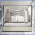 Canopy Bed Frame King Size Upholstered Headboard