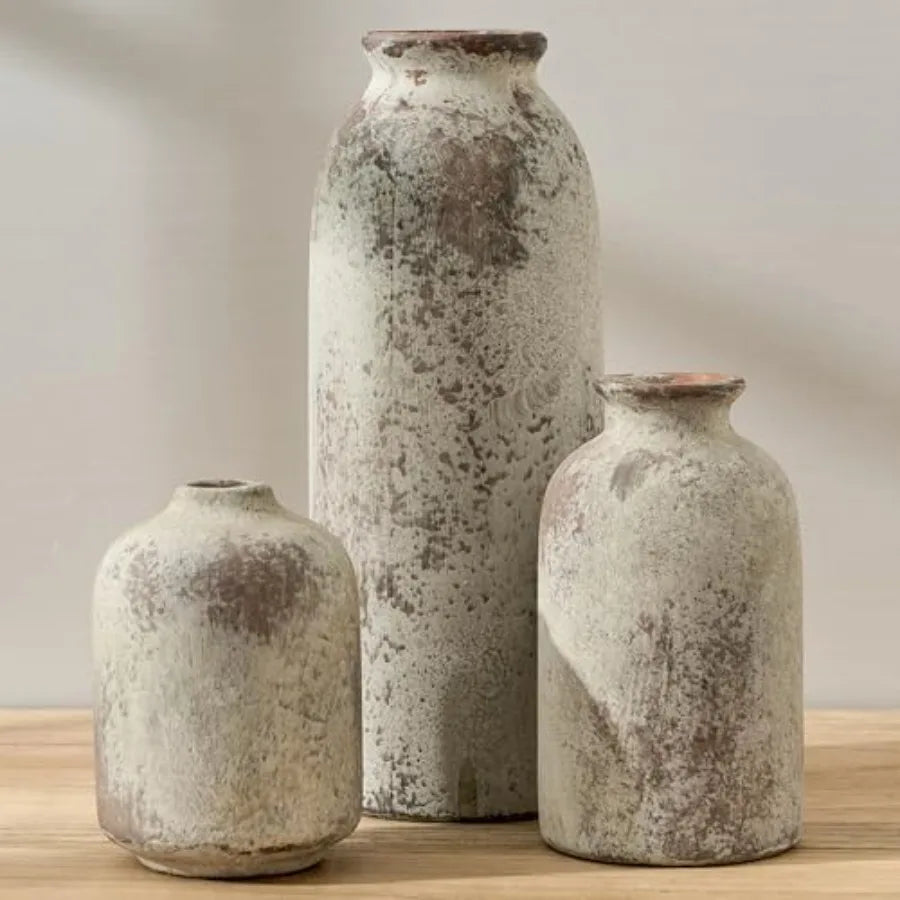 Ceramic Flower Decorative Antique Vase Set of 3