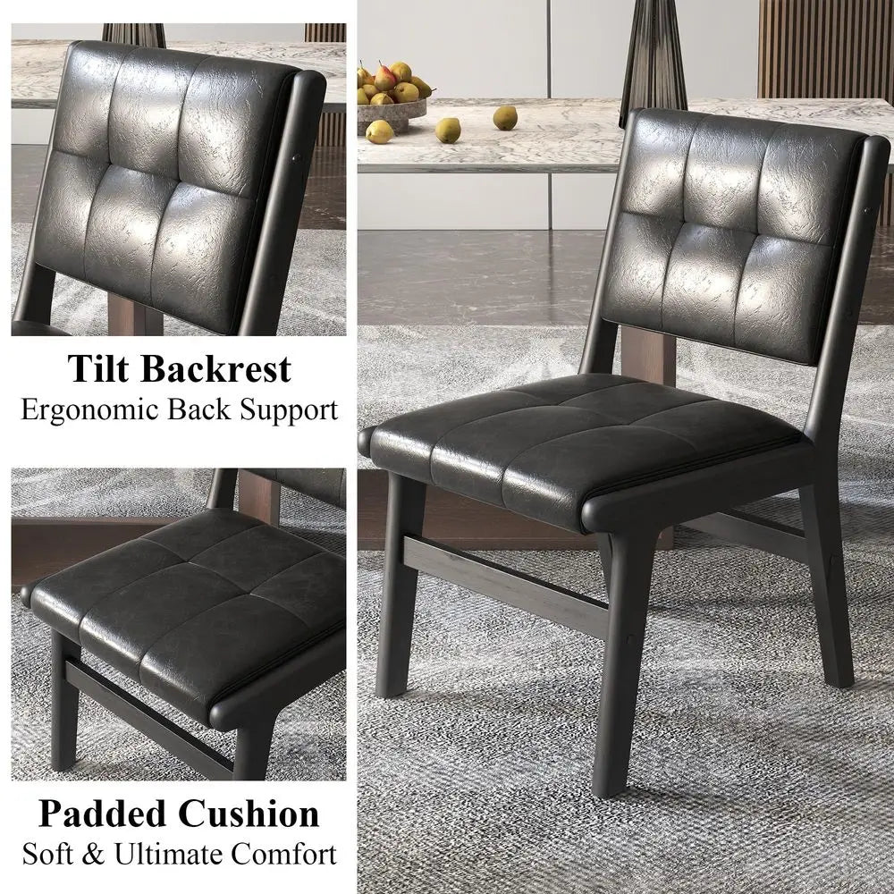 Faux Leather Dining Chairs Set of 6