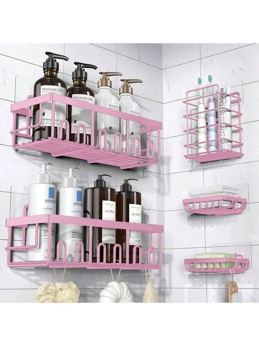 Adhesive Shower Caddy 5 Pack, Rustproof Stainless Steel