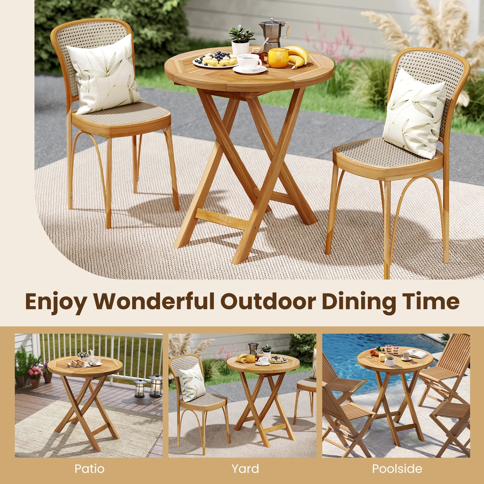 Patio Teak Wood Dining Table