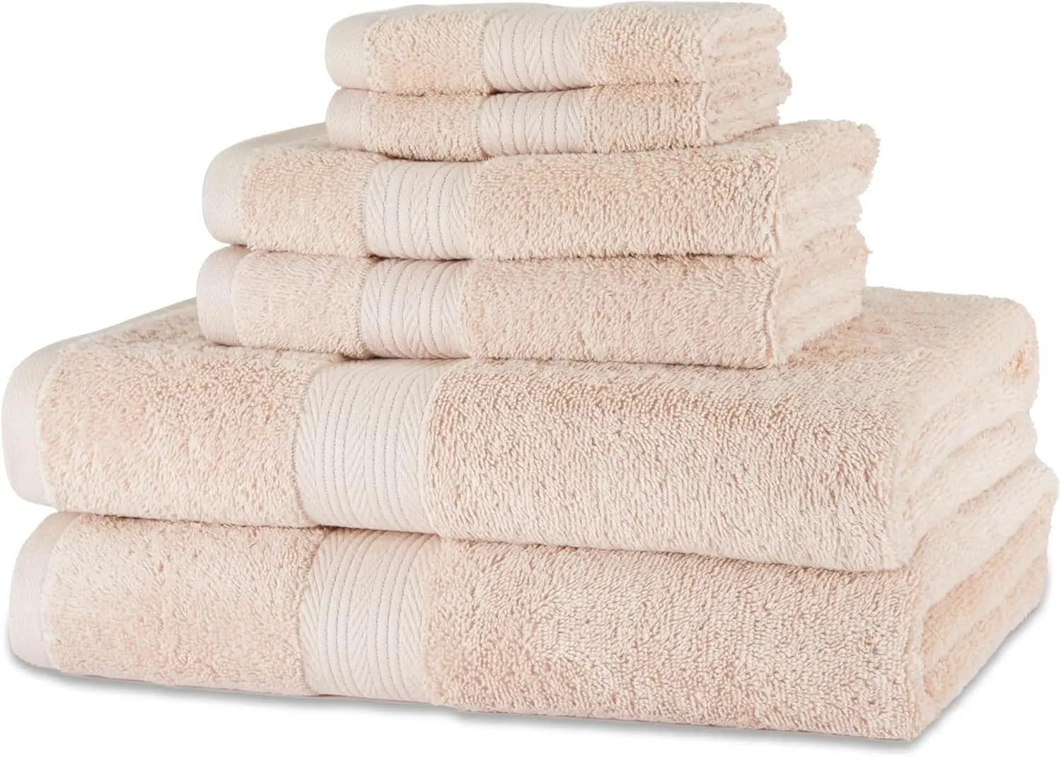 6 Piece Oversized 100% Cotton Bathroom Towel Set