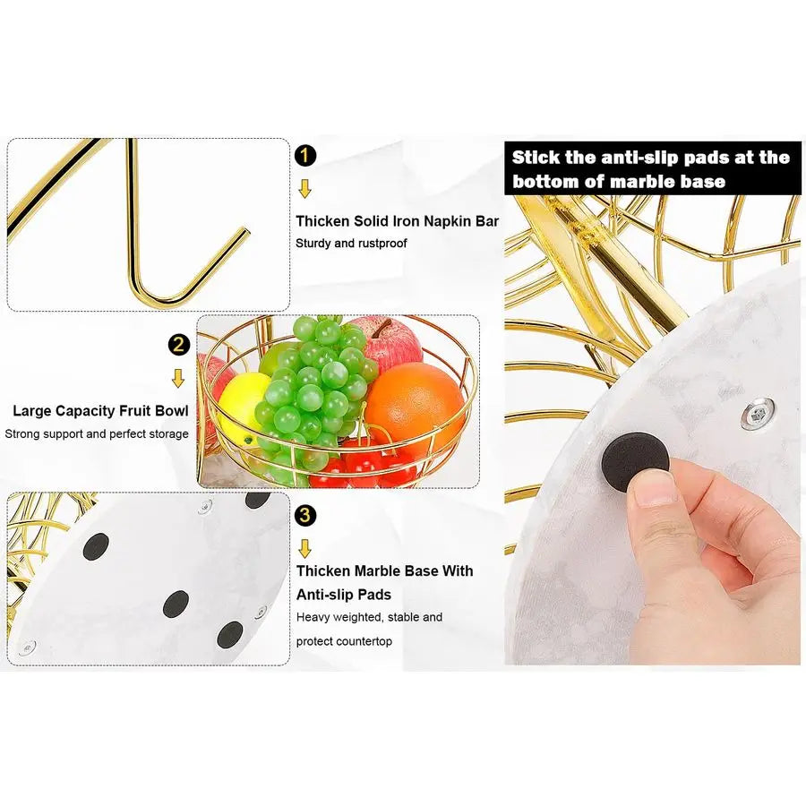 Fruit Basket Bowl with Banana Hanger
