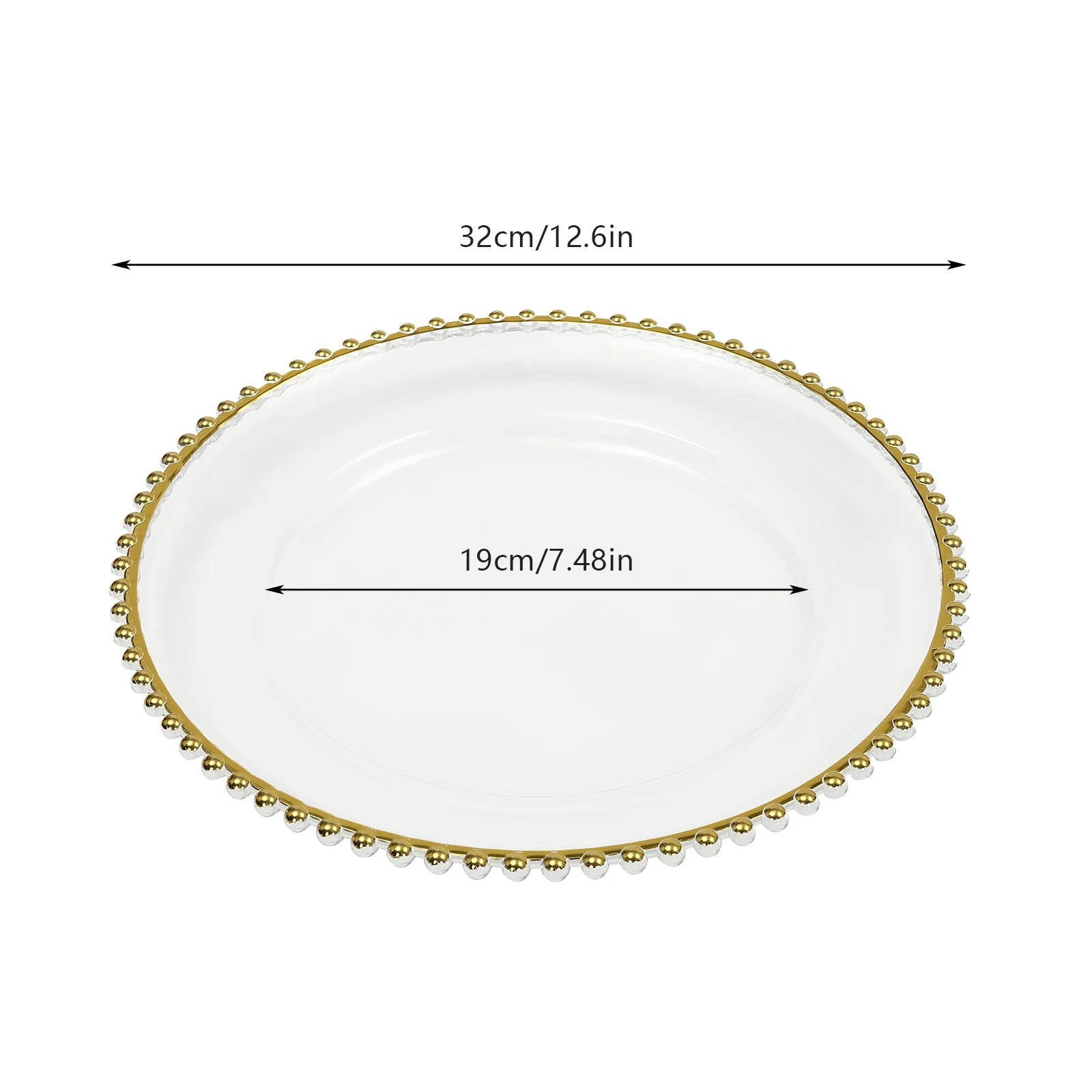 Luxury Gold Beaded Rim Charger Plates 25Pcs
