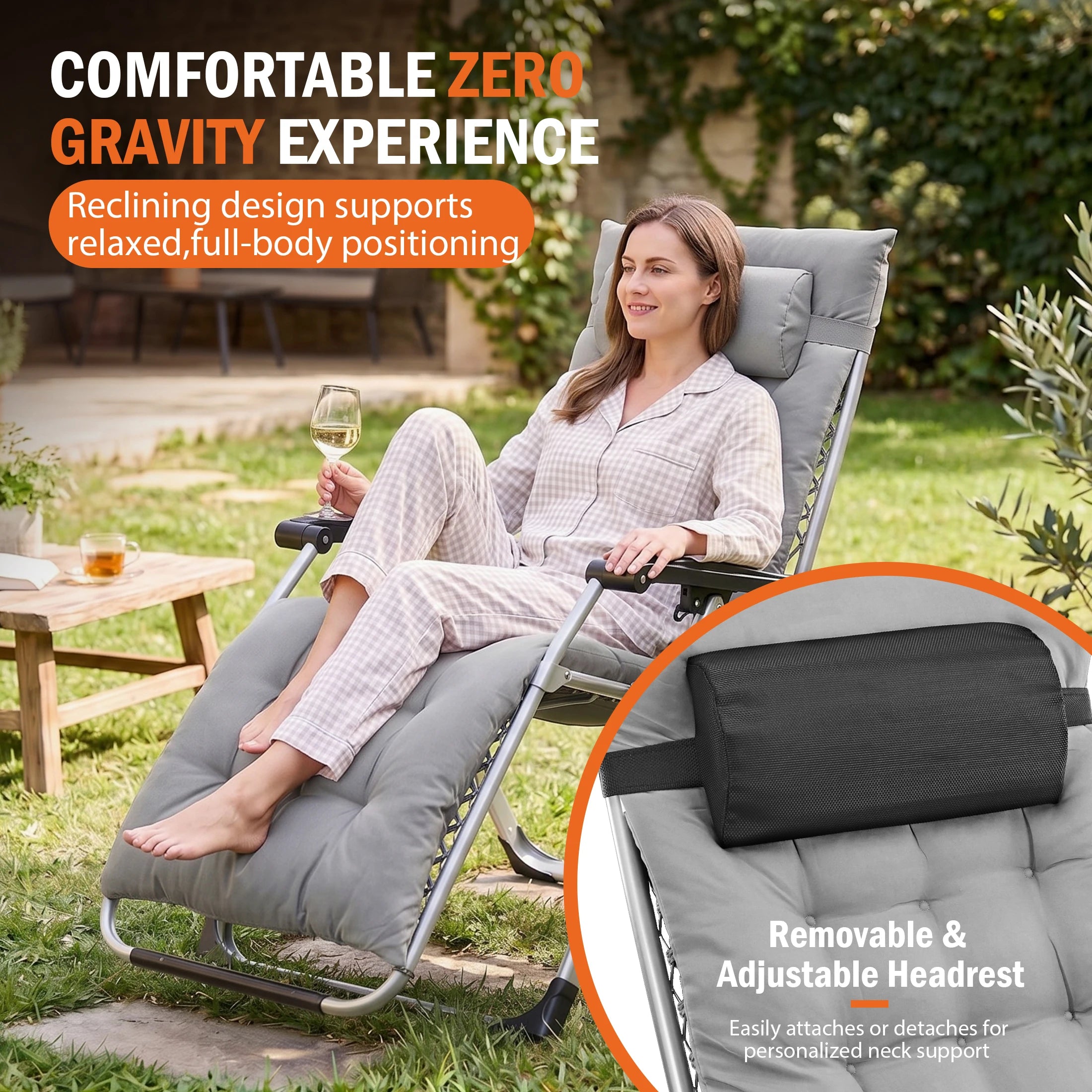 Zero Gravity Reclining Camping Lounge Chair