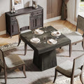 Square Dining Table for 4 with Sturdy Pedestal Base