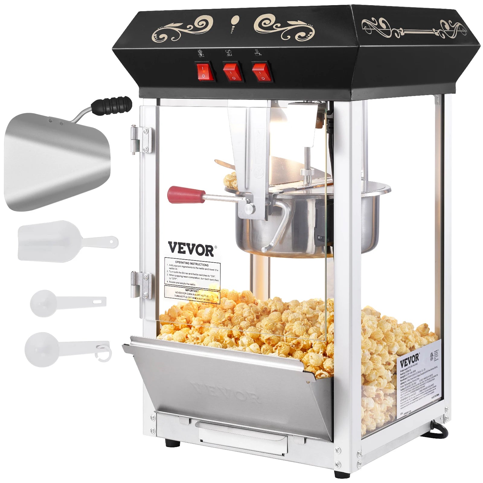 Popcorn Popper 8 Oz Kettle Makes 48 Cups Countertop