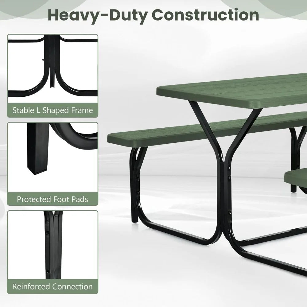 Portable Picnic Table Bench Set for 4