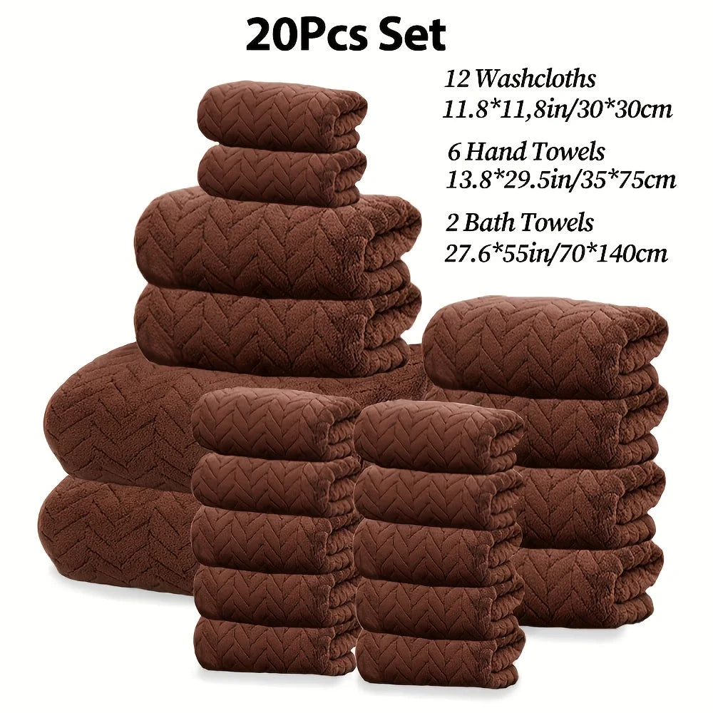 20 pcs Bathroom Towel Set,