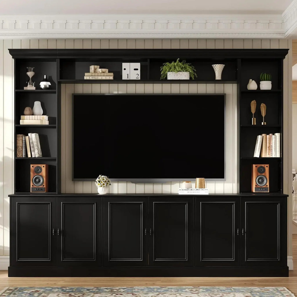 4-Piece Entertainment Center Wall Unit TV Stand Bookshelves