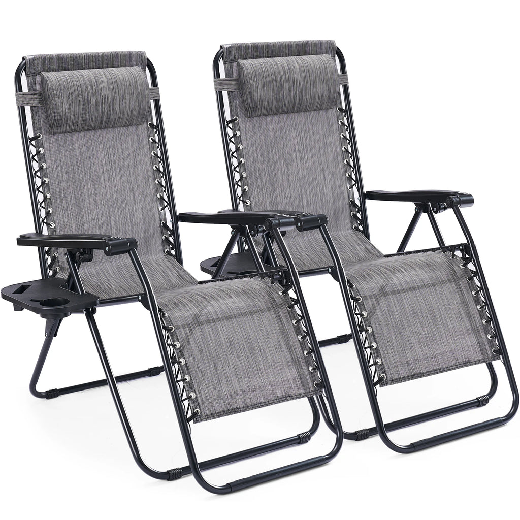 Portable Zero Gravity Recliner Chairs Set of 2
