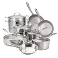 Tramontina Tri-Ply Clad Stainless Steel Cookware Set with Glass Lids, Pots and Pans Kitchen Set, Induction-Ready