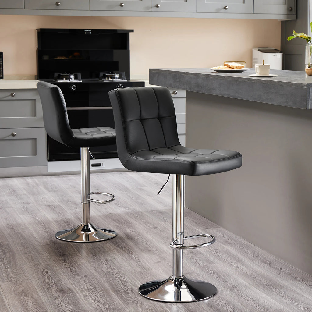 2 Leather Bar Stools Counter Height Bar