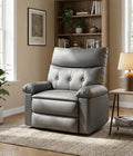 Garvee Manual Recliner Chair Sofa PU Leather, Comfortable 135° Reclining Armchair with Foldable Telescopic Armrests, Wide Seat 56cm, Living Room Lounge Chair Retro