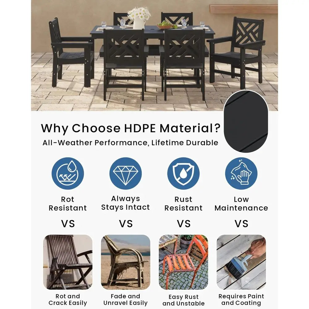 Outdoor Dining Set, Patio Table and Chairs Set for 6,