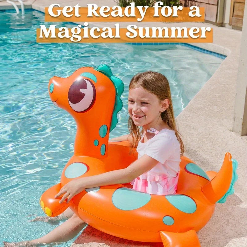 3Pack Inflatable Pool Tubes Floats Dinosaur Pool Beach Water Float for Kids Toddler Summer Party Decorations