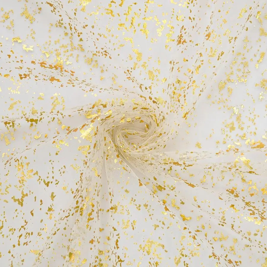 Beige Gold Gauze Table Runner 120 Inch 10Pcs