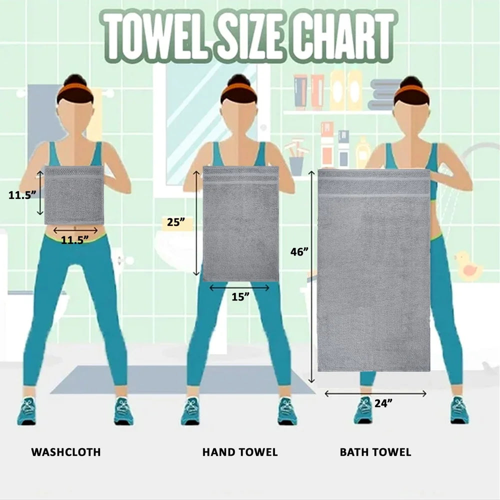 10 Piece Cotton Towel Set Soft Absorbent Bath Towels