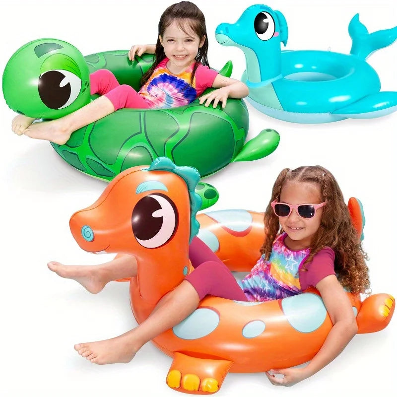 3Pack Inflatable Pool Tubes Floats Dinosaur Pool Beach Water Float for Kids Toddler Summer Party Decorations
