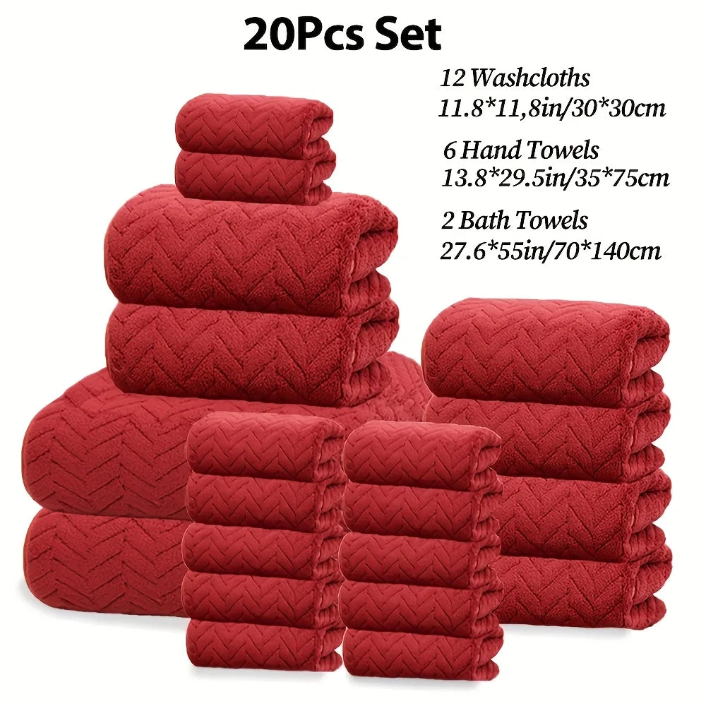 20 pcs Bathroom Towel Set,