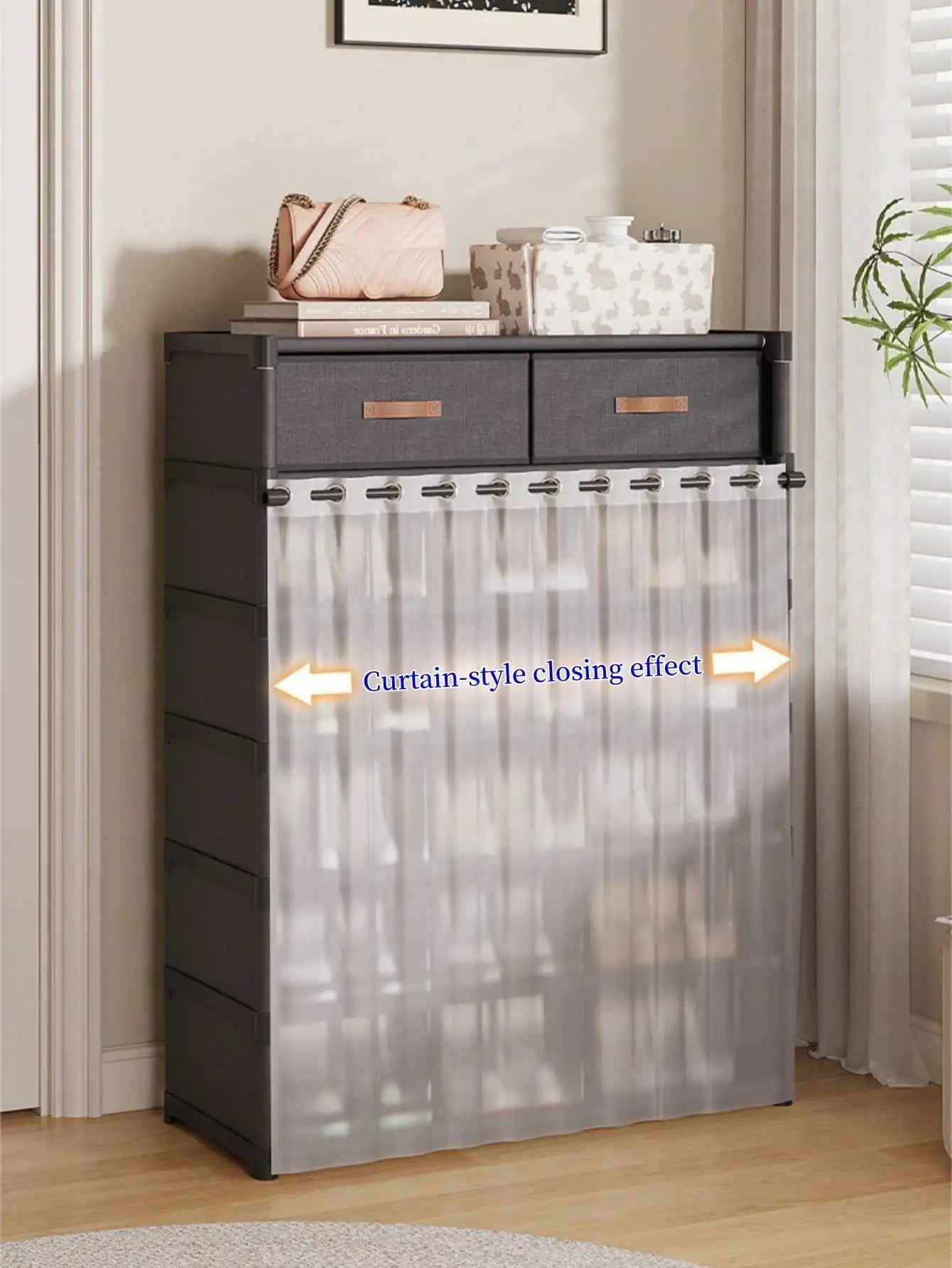 1pc Household Multi-Layer Rack with Curtains