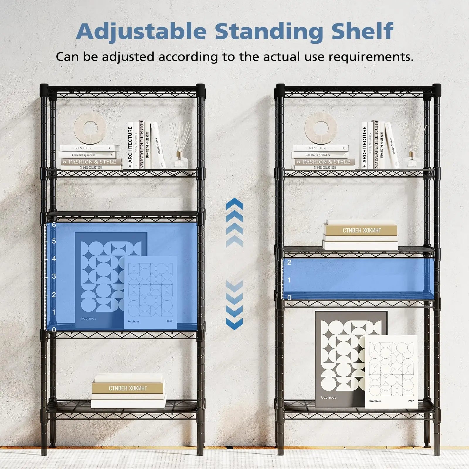 3-5 Tier Metal Wire Storage Shelves Adjustable