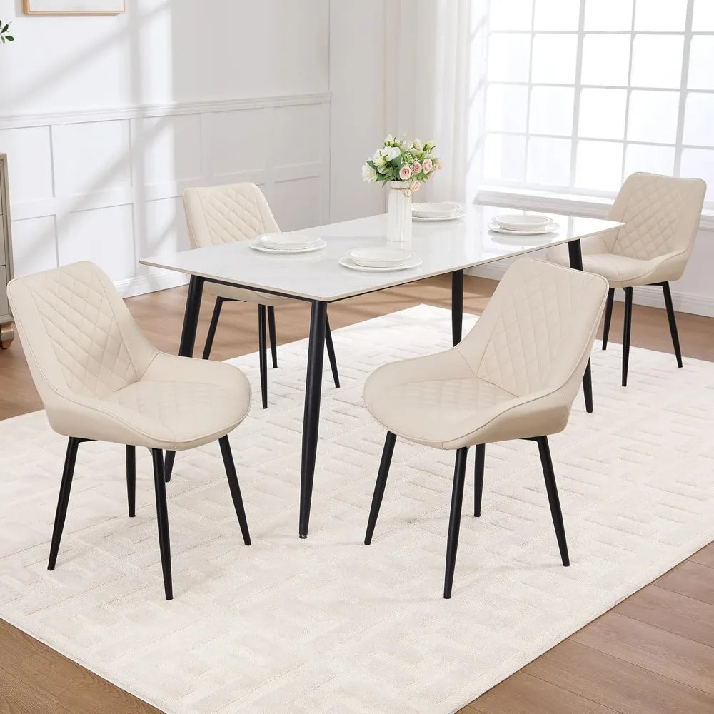 Set of 4, Modern Dining Chairs with Thick Cushions