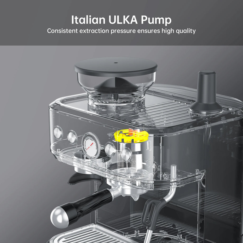 Espresso Machine with Grinder, Coffee Machine with Milk Frother