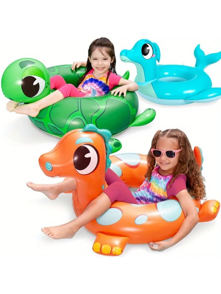 3Pack Inflatable Pool Tubes Floats Dinosaur Pool Beach Water Float for Kids Toddler Summer Party Decorations