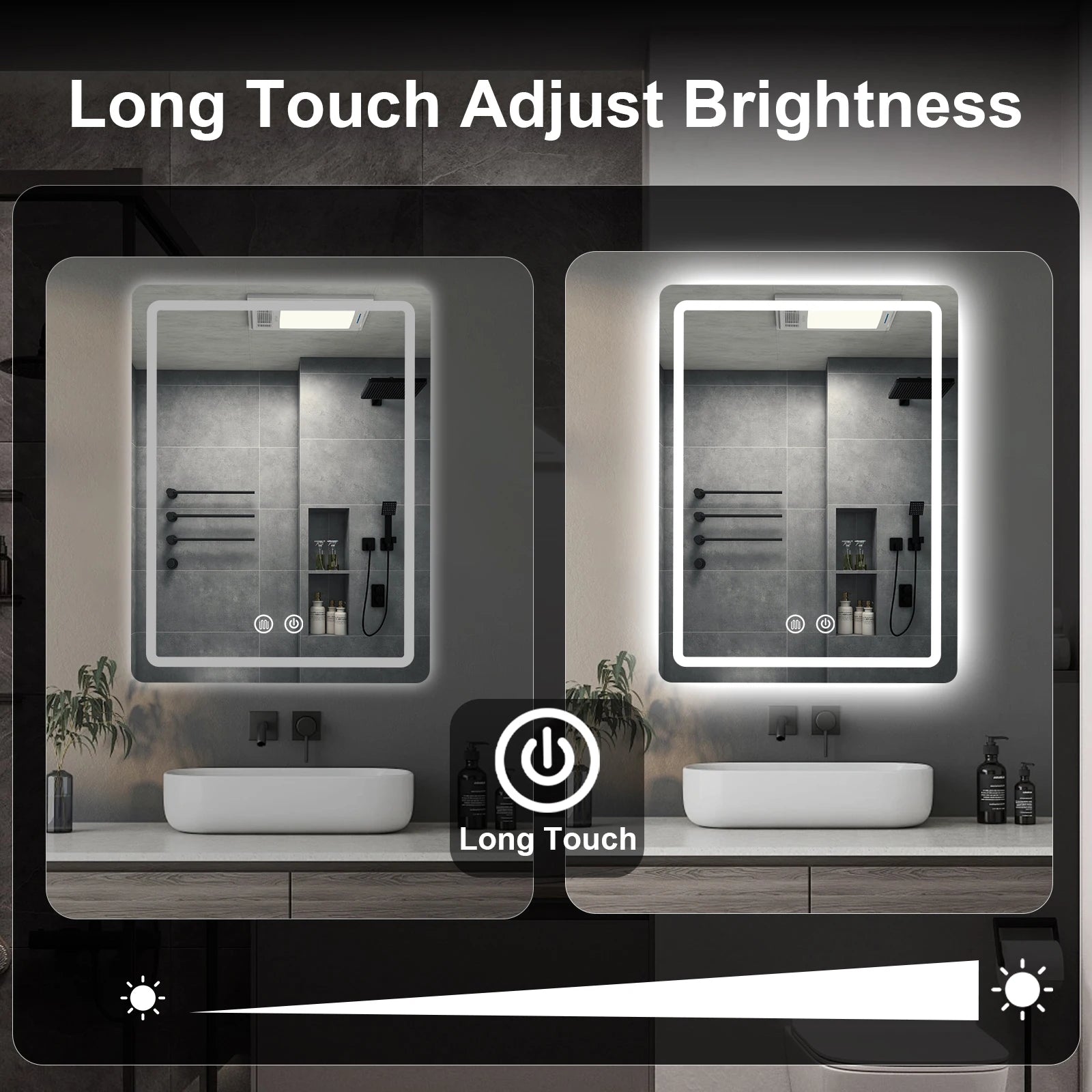 20x28 inch LED Bathroom Mirror with Backlit Lights Fogless