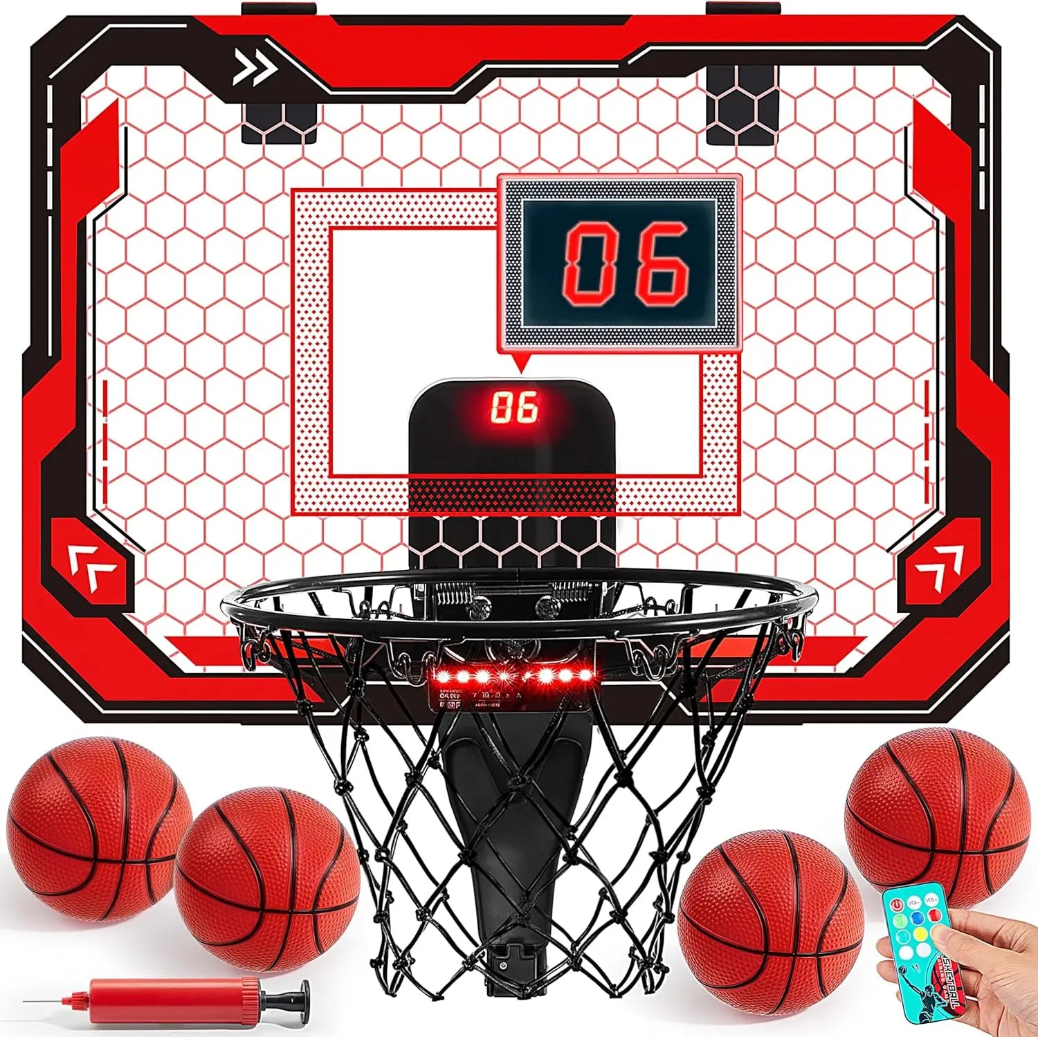 Mini Indoor Basketball Hoop Light Up Over the Door
