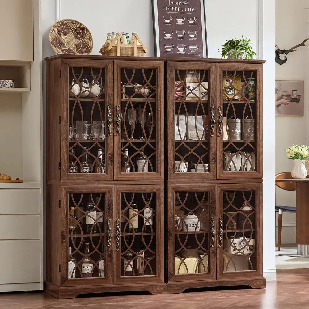 Tall Pantry Cabinet Set of 2