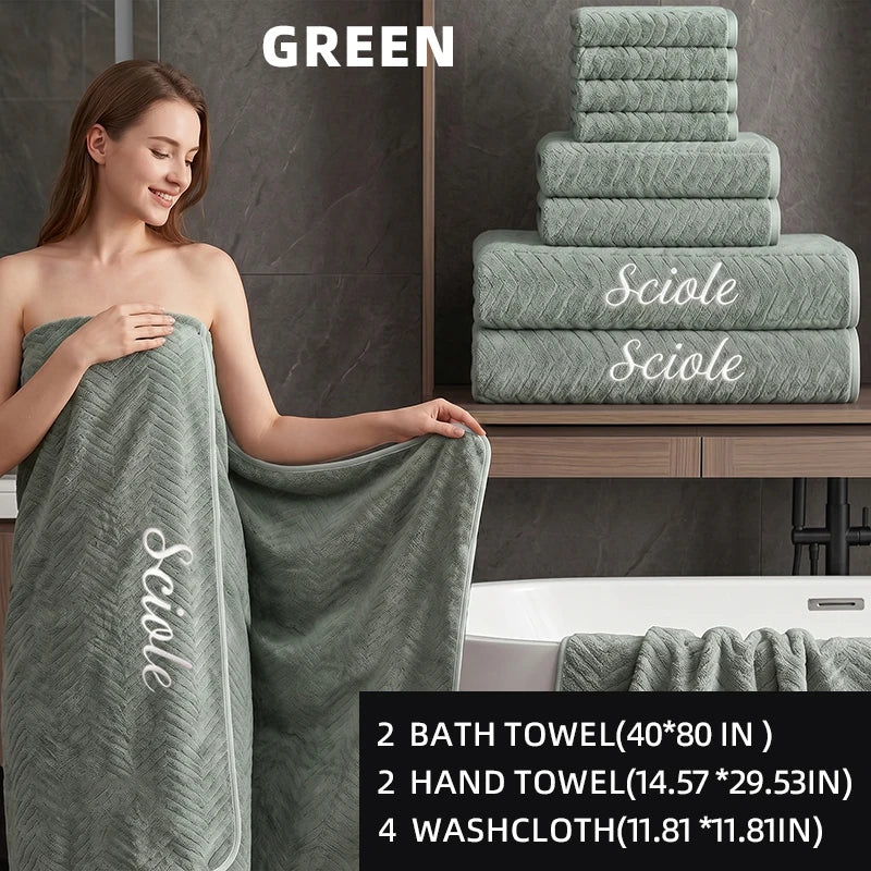 8 Piece Premium Microfiber Towel Set