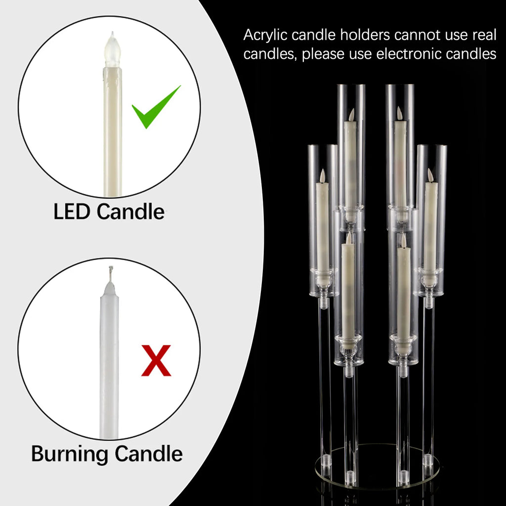 Candlestick Holde 6 Arm Candelabras Clear